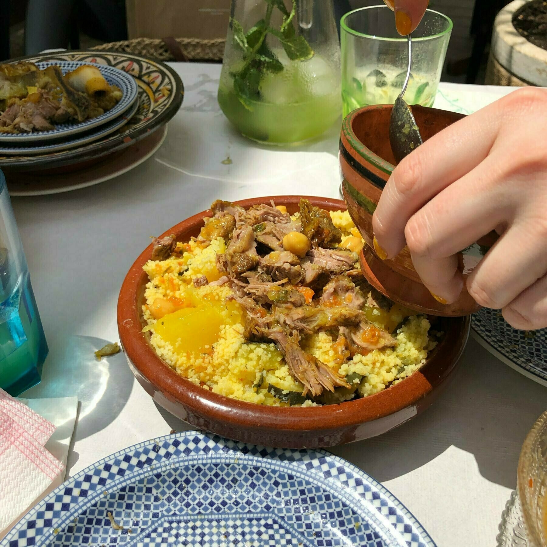 couscous meal with lamb in a tangine 