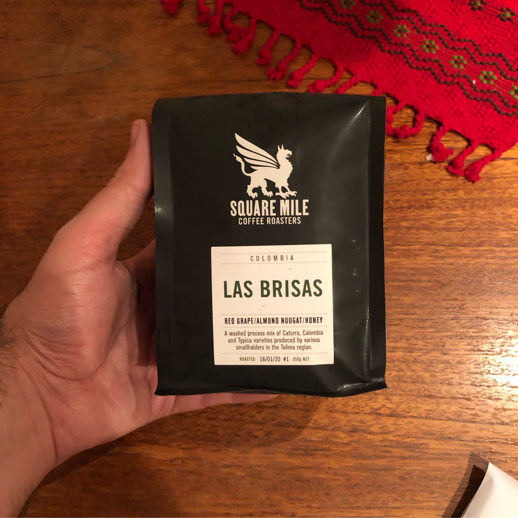Bag of beans from Square Mile called Las Brisas