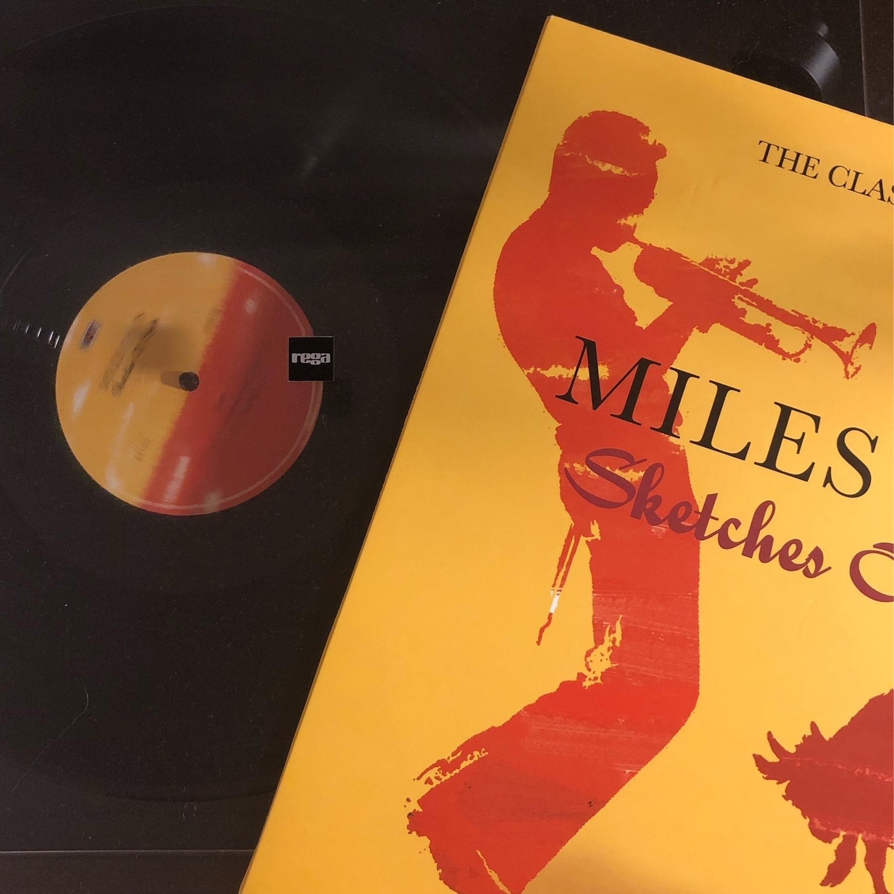 Miles Davis album overlapping my Rega turntable